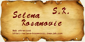 Selena Kosanović vizit kartica